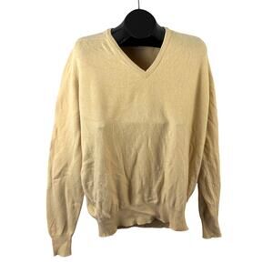 Vintage Mills Touche 100% Cashmere Sweater Mens 46 Cream Beige Made In England‎